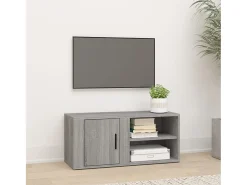 Arnaldo Mueble para TV madera contrachapada gris Sonoma 80x31,5x36 cm