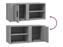 Arnaldo Mueble para TV madera contrachapada gris Sonoma 80x31,5x36 cm