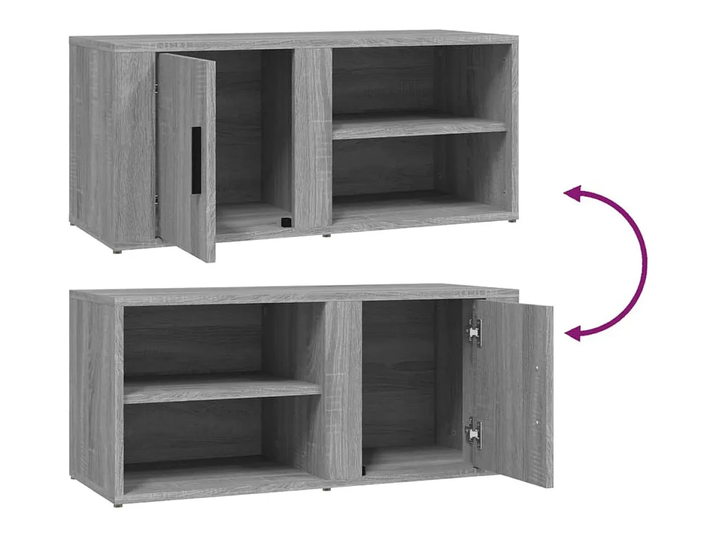 Arnaldo Mueble para TV madera contrachapada gris Sonoma 80x31,5x36 cm