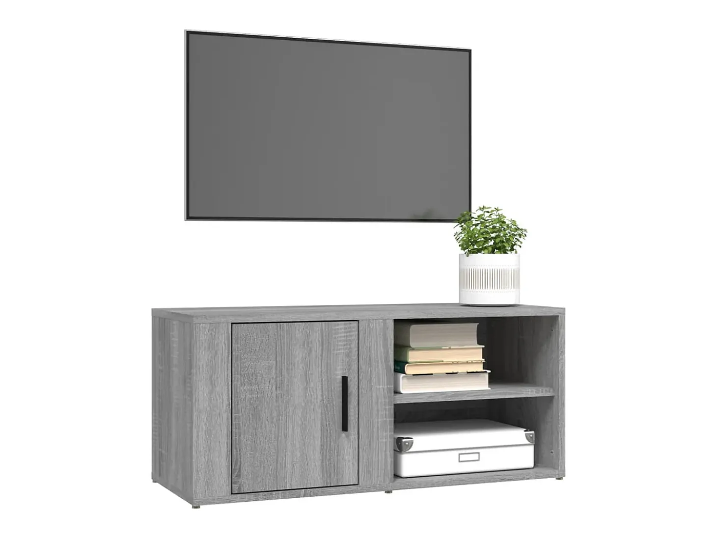 Arnaldo Mueble para TV madera contrachapada gris Sonoma 80x31,5x36 cm