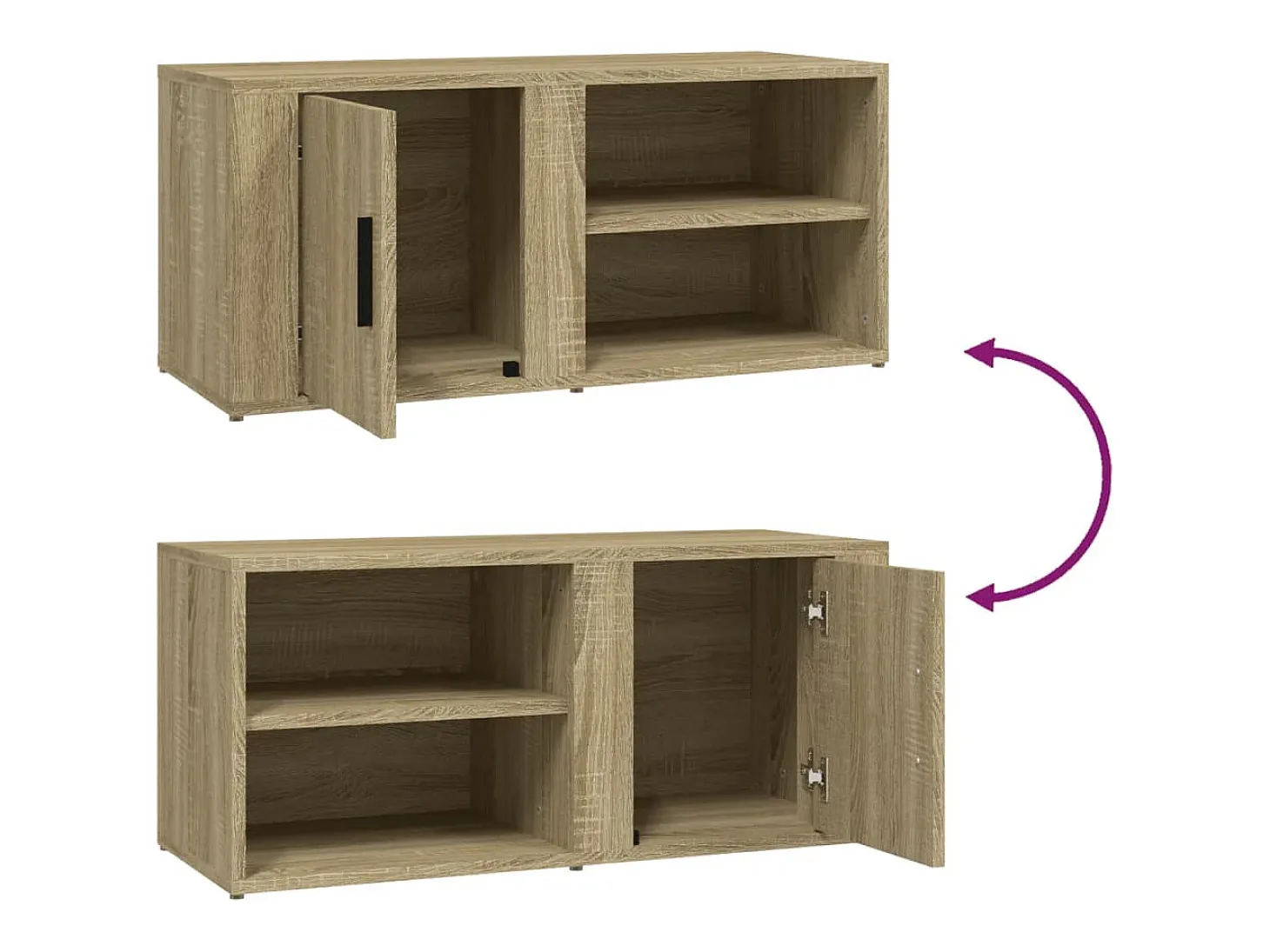 Arnaldo Mueble TV 2 uds madera contrachapada roble Sonoma 80x31,5x36 cm