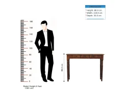 Artisan Furniture Madera maciza Consola de castaño con patas torneadas y 3 cajones