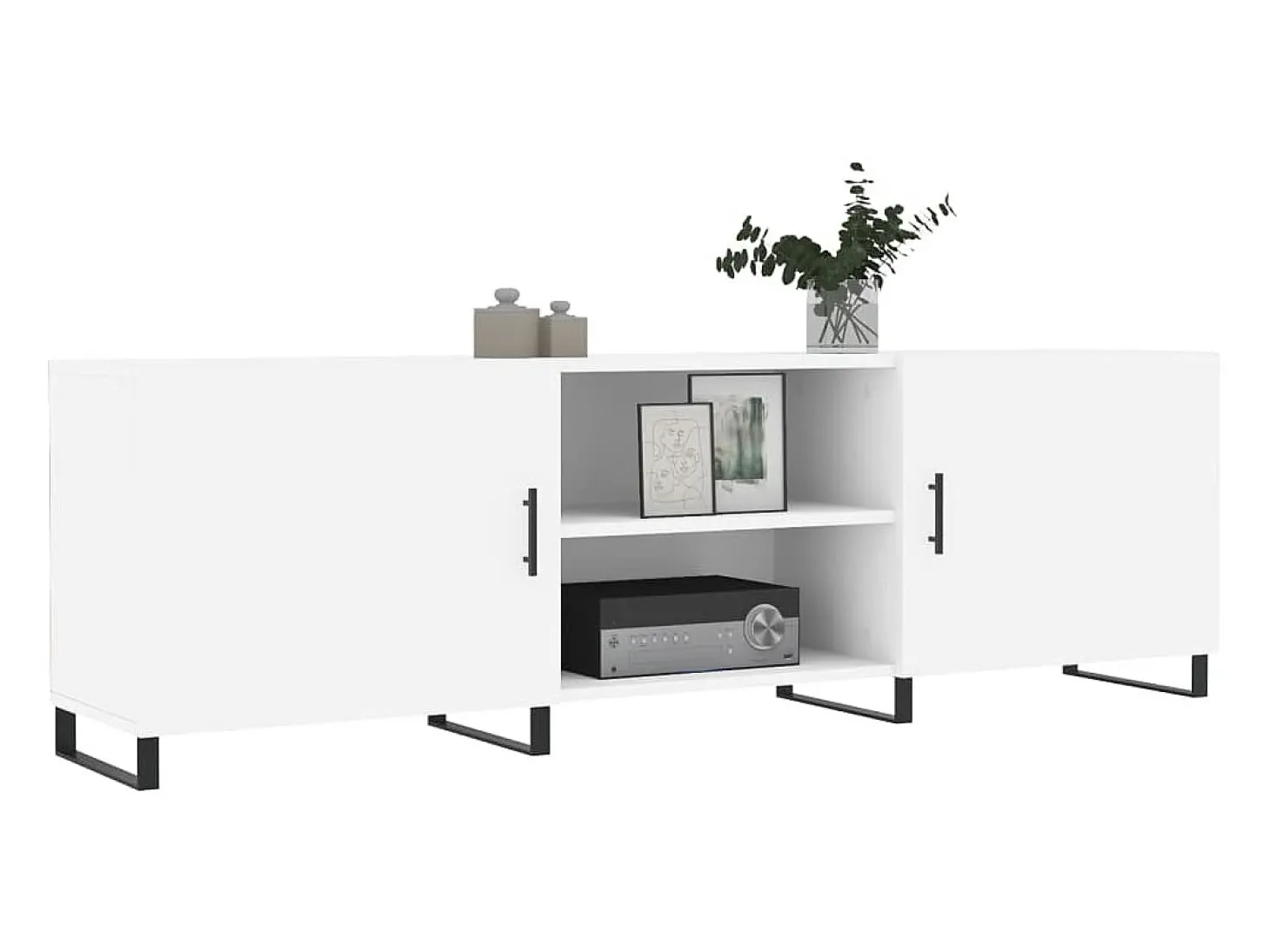 Astrid Helene Mueble para TV madera de ingeniería blanco 150x30x50 cm