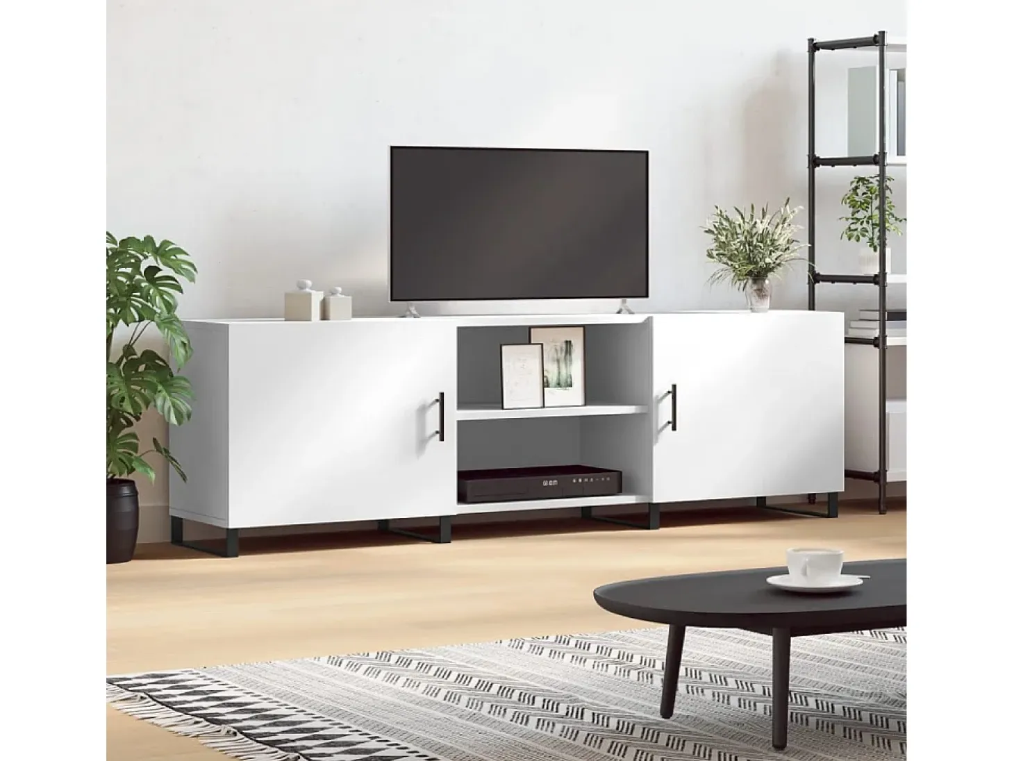 Astrid Helene Mueble para TV madera de ingeniería blanco 150x30x50 cm