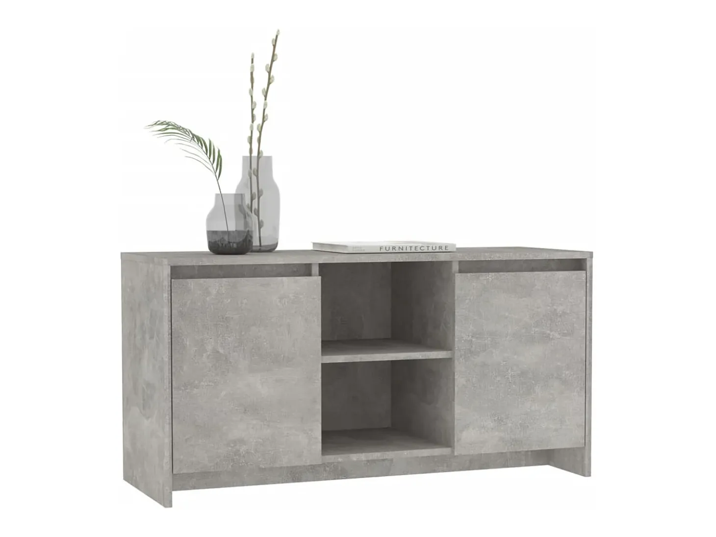 Atkinson Mueble de TV madera contrachapada gris hormigón 102x37,5x52,5cm