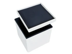 Auténticas cajas de almacenaje, taburete, plegable con tapa color blanco.