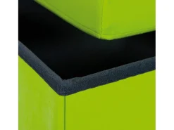 Auténticas cajas de almacenaje, taburete, plegable con tapa color verde.