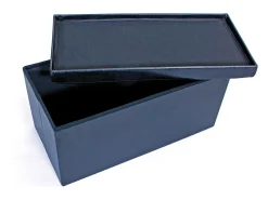 Auténticas cajas de almacenaje, taburete, plegable con tapa color negro.