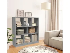 Avenra Estantería madera contrachapada gris Sonoma 97,5x29,5x100 cm