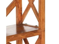Ayla Estantería de madera maciza de acacia acabado miel 60x30x160 cm