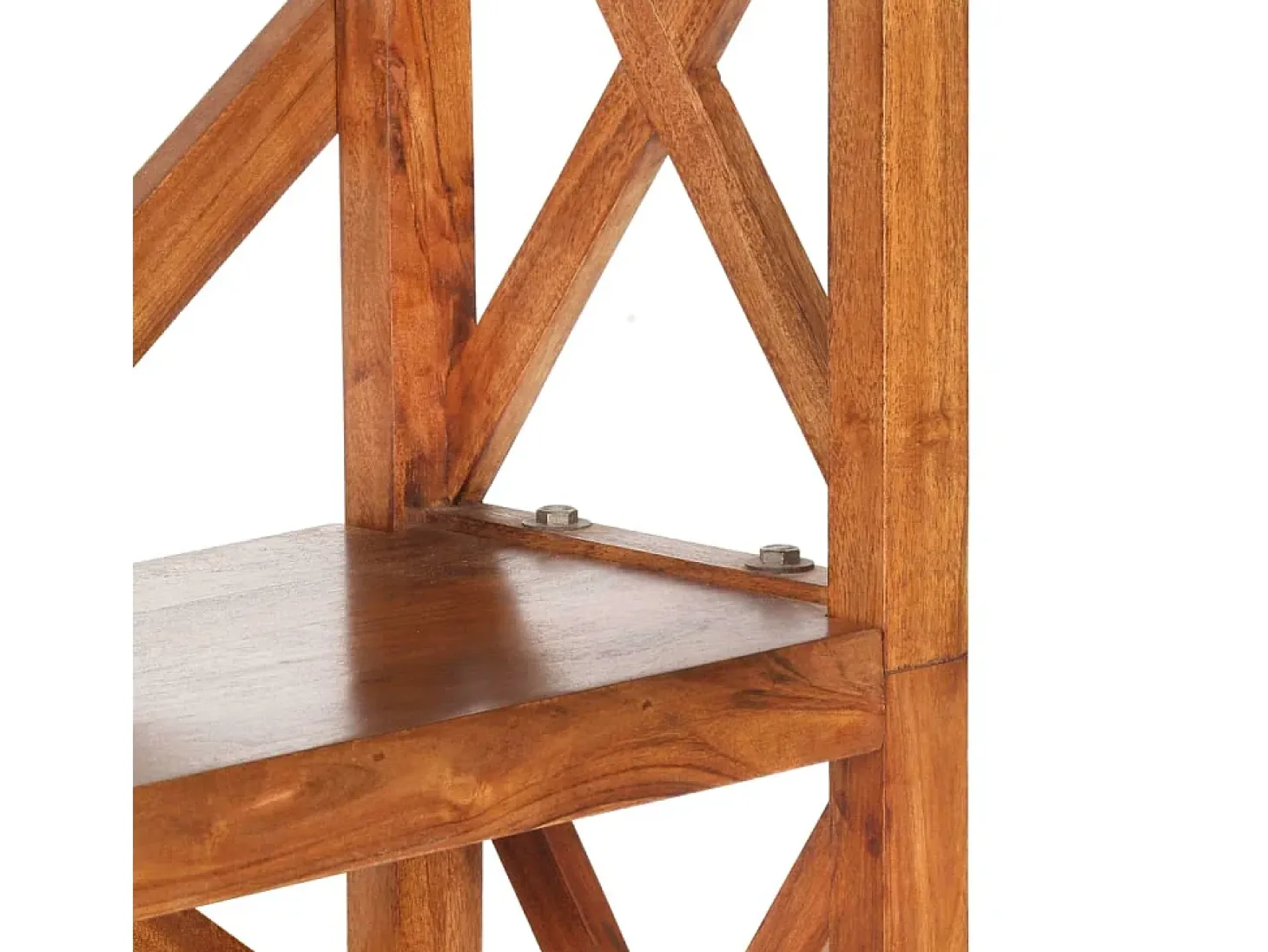 Ayla Estantería de madera maciza de acacia acabado miel 60x30x160 cm