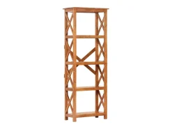 Ayla Estantería de madera maciza de acacia acabado miel 60x30x160 cm