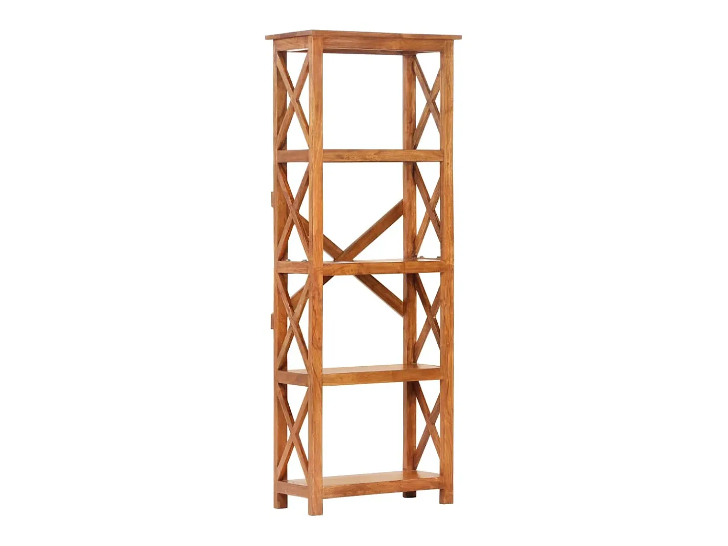 Ayla Estantería de madera maciza de acacia acabado miel 60x30x160 cm