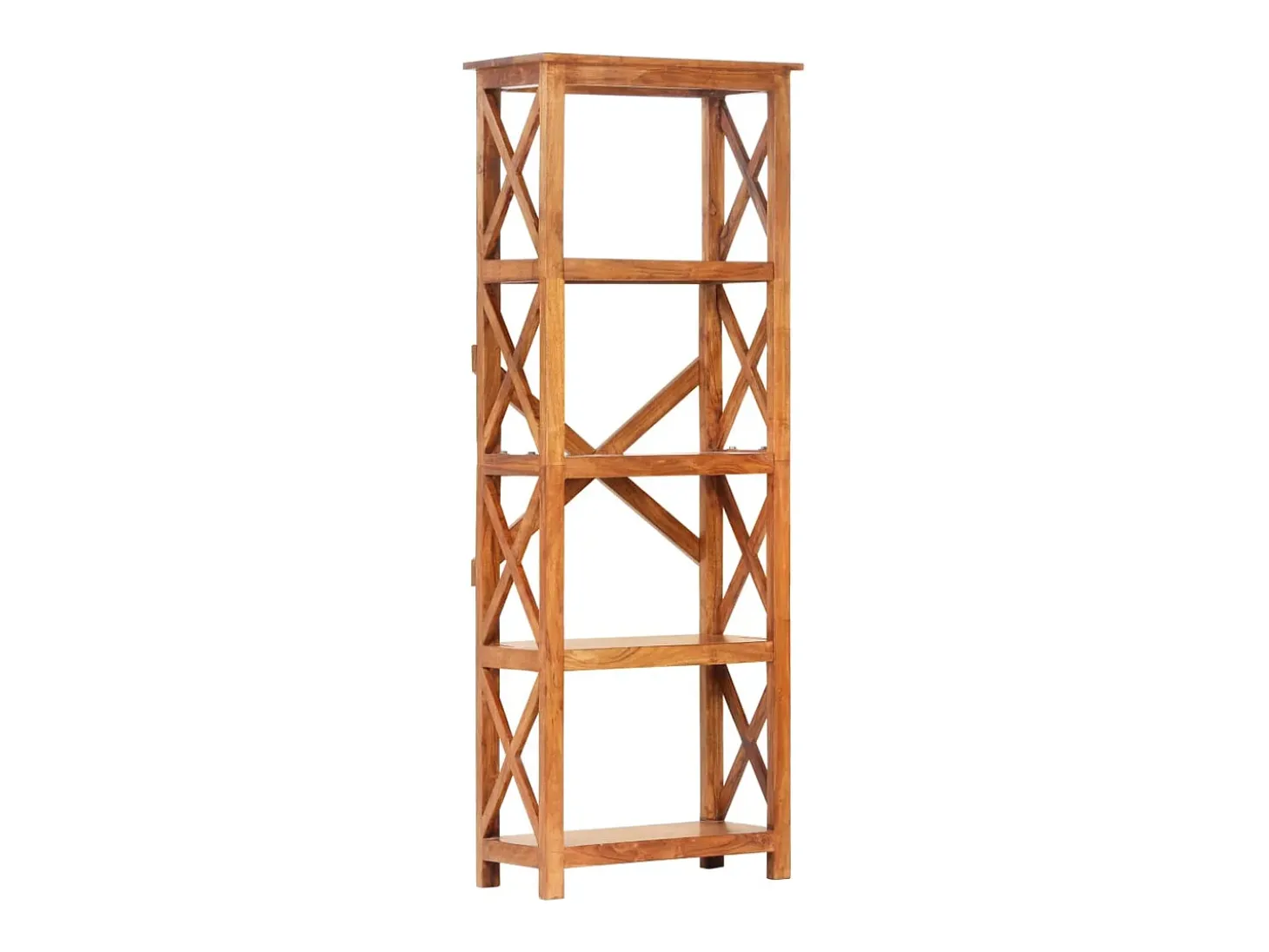 Ayla Estantería de madera maciza de acacia acabado miel 60x30x160 cm