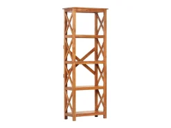 Ayla Estantería de madera maciza de acacia acabado miel 60x30x160 cm