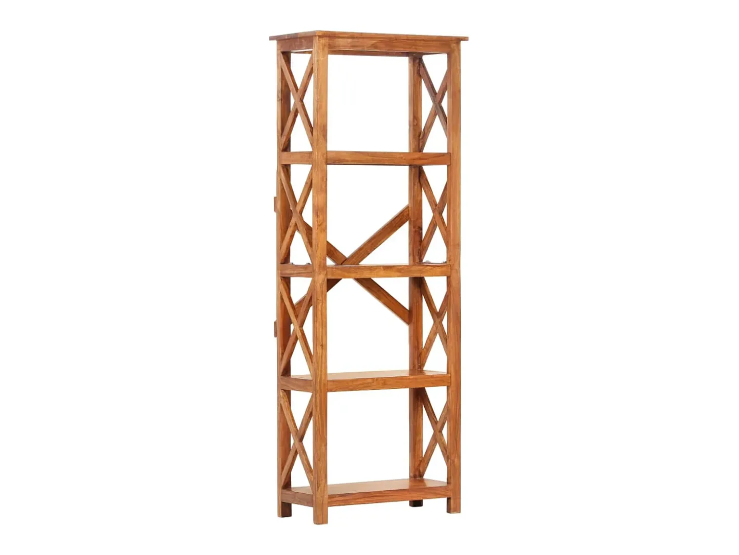 Ayla Estantería de madera maciza de acacia acabado miel 60x30x160 cm