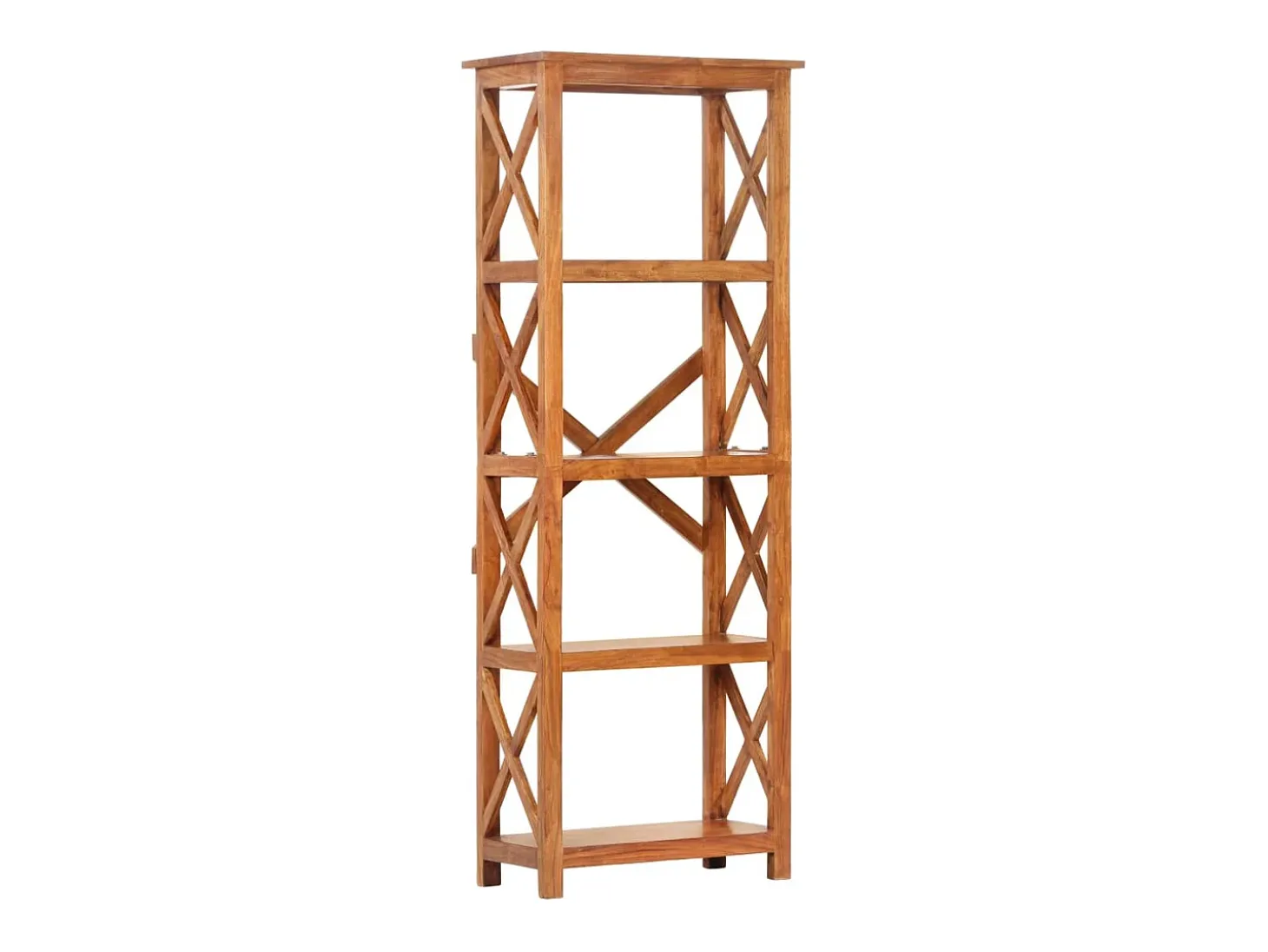 Ayla Estantería de madera maciza de acacia acabado miel 60x30x160 cm
