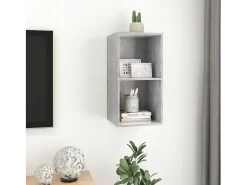 Aymee Mueble de pared de TV madera contrachapada hormigón 37x37x72 cm