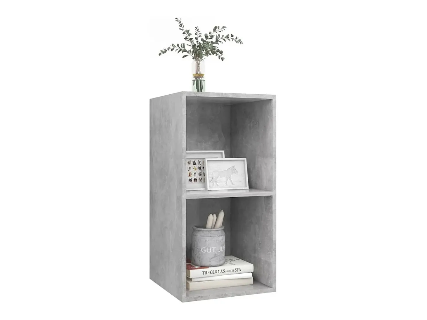 Aymee Mueble de pared de TV madera contrachapada hormigón 37x37x72 cm