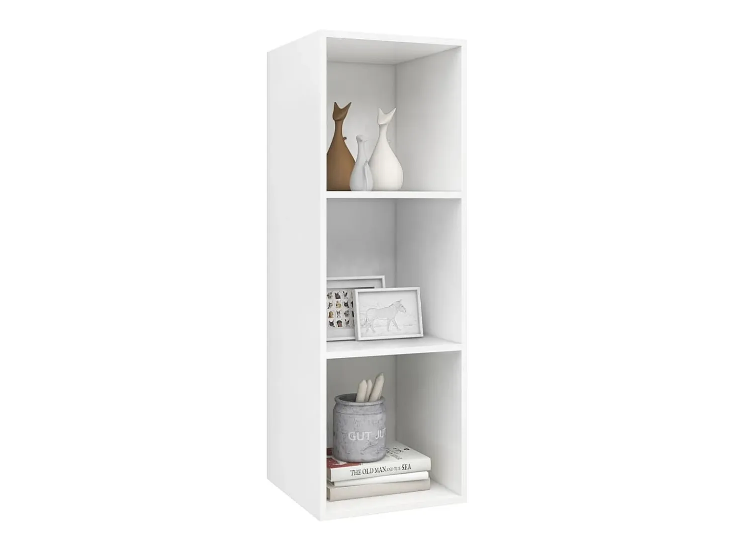 Aymee Mueble de pared para TV madera contrachapada blanco 37x37x107cm