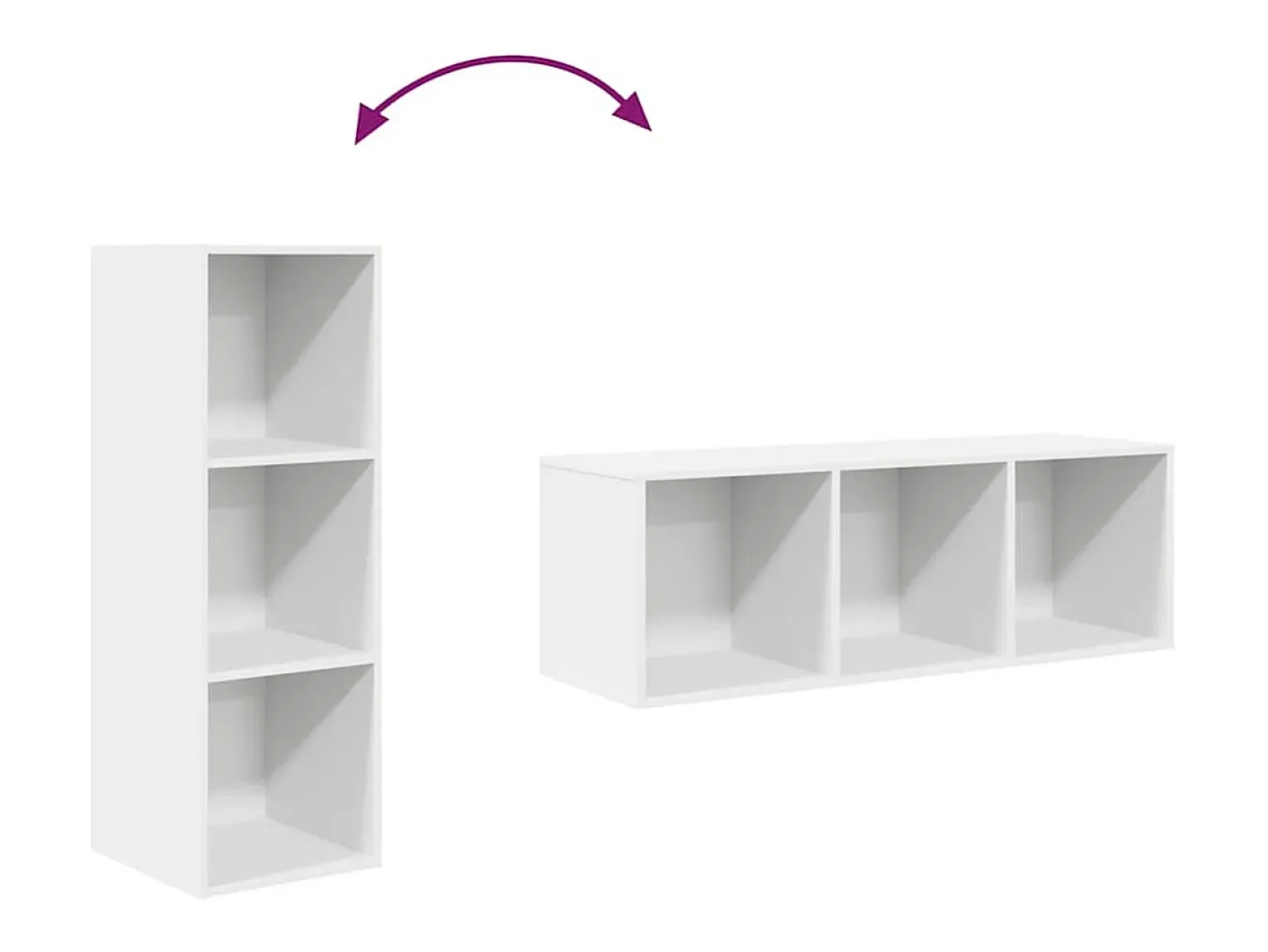 Aymee Mueble de pared para TV madera contrachapada blanco 37x37x107cm