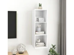 Aymee Mueble de pared para TV madera contrachapada blanco 37x37x107cm