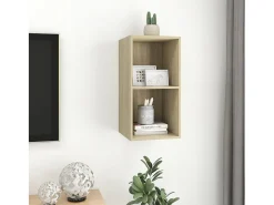Aymee Mueble de pared para TV madera contrachapada roble 37x37x72 cm