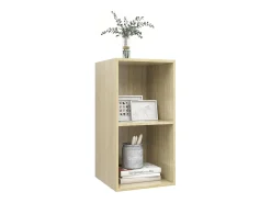 Aymee Mueble de pared para TV madera contrachapada roble 37x37x72 cm