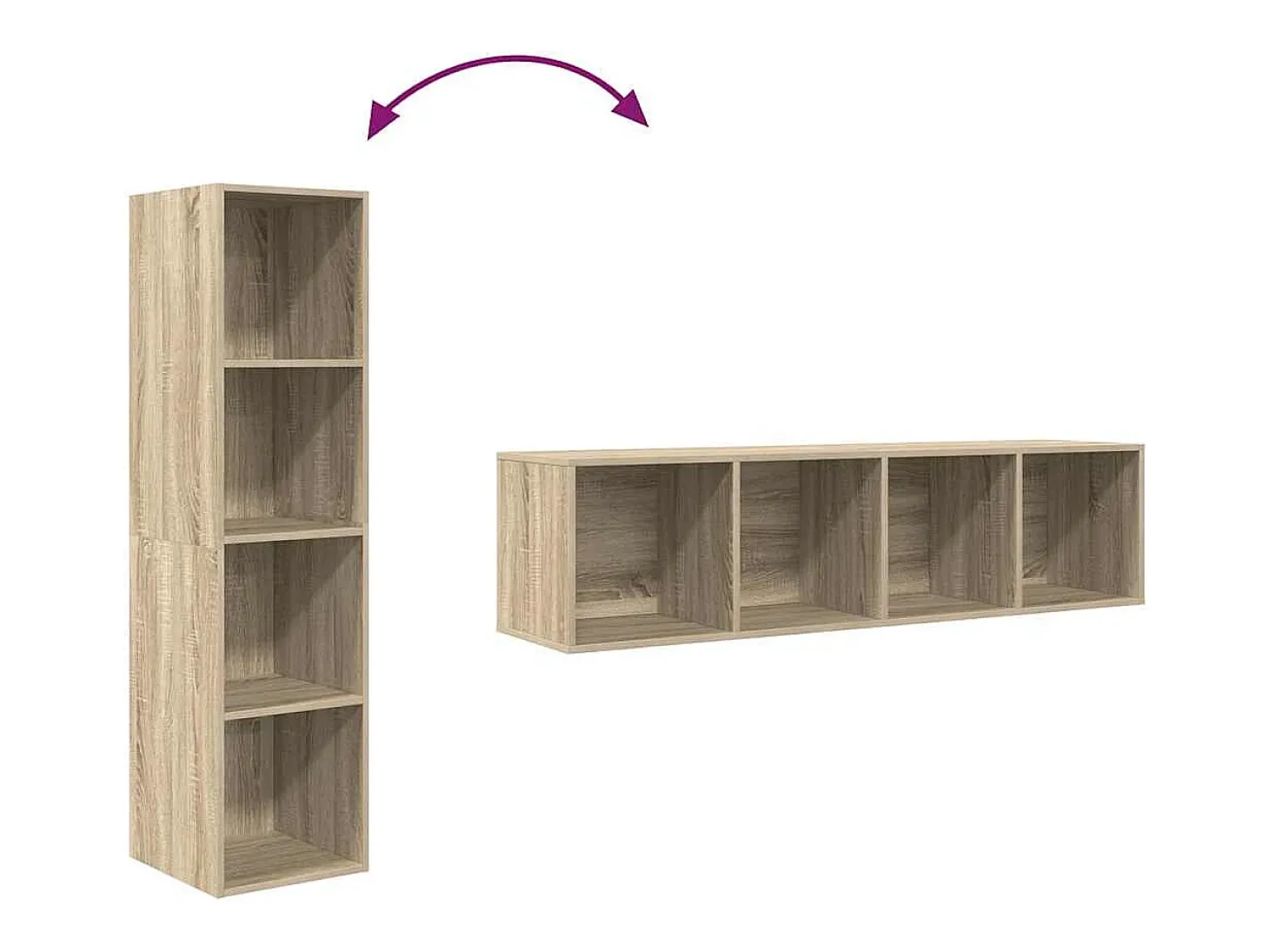 Aymee Mueble TV pared contrachapada color roble Sonoma 37x37x142,5 cm