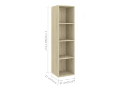 Aymee Mueble TV pared contrachapada color roble Sonoma 37x37x142,5 cm