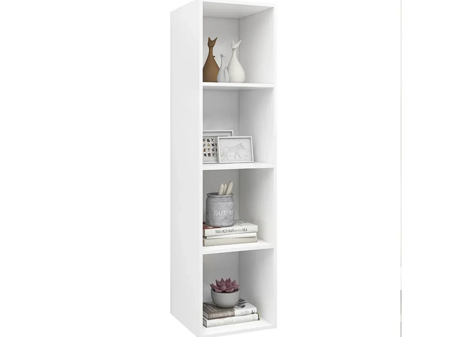 Aymee TV de pared con madera contrachapada blanco 37x37x142,5 cm