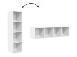 Aymee TV de pared con madera contrachapada blanco 37x37x142,5 cm