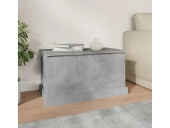 Baúl almacenaje madera contrachapada gris hormigón 70x40x38 cm ES188396