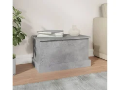 Baúl almacenaje madera contrachapada gris hormigón 50x30x28 cm ES630655