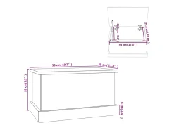 Baúl almacenaje madera contrachapada gris sonoma 50x30x28 cm