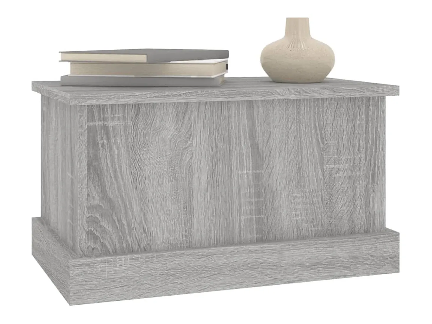 Baúl almacenaje madera contrachapada gris sonoma 50x30x28 cm