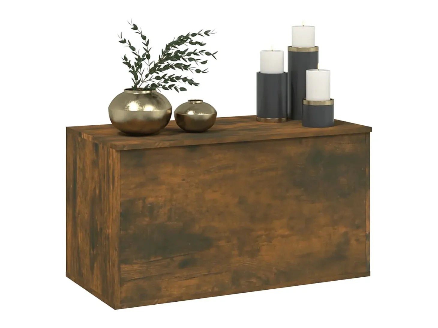 Baúl almacenaje madera contrachapada roble ahumado 84x42x46 cm