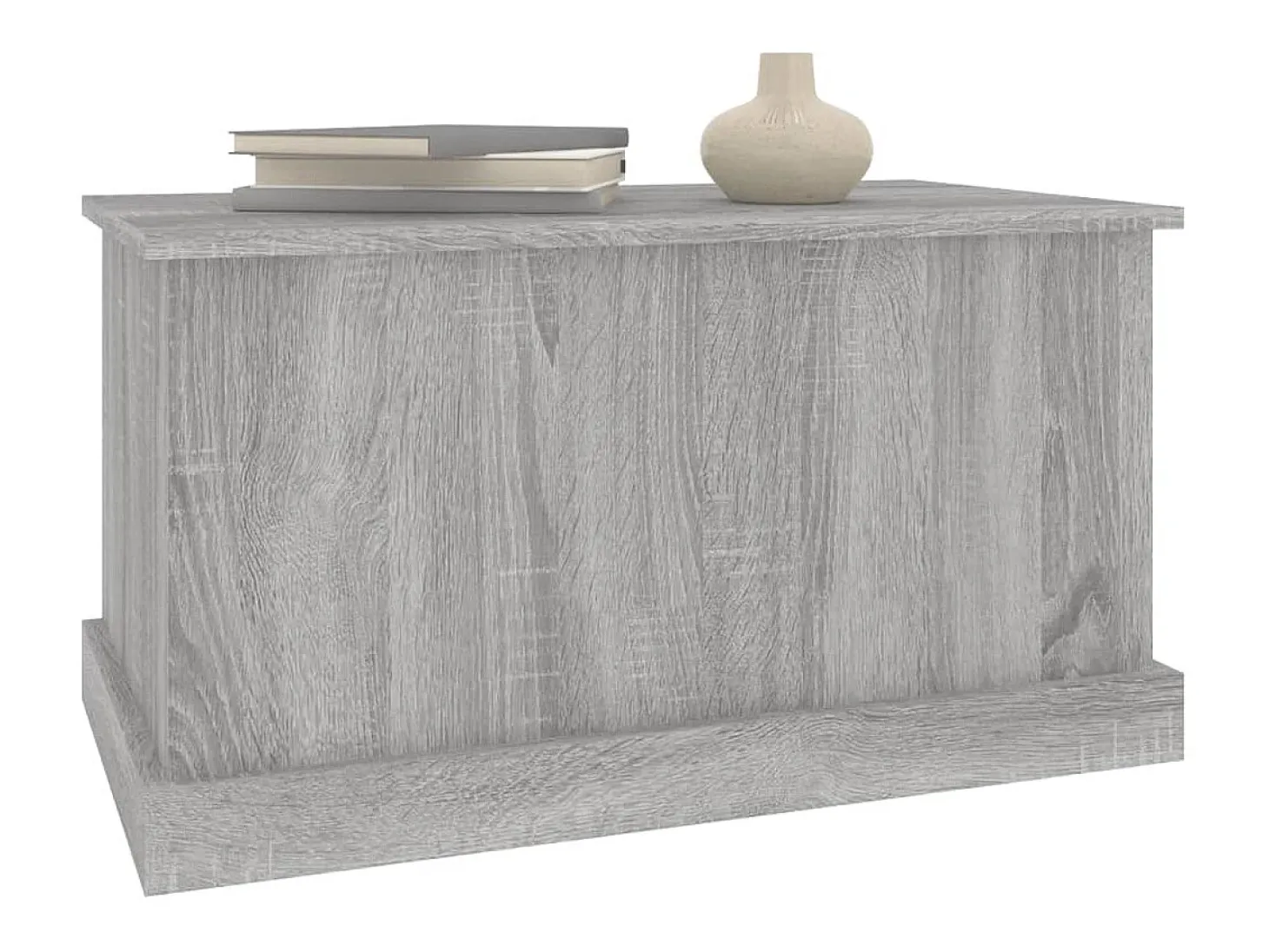 Baúl almacenaje madera contrachapada gris sonoma 70x40x38 cm ES360679