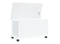 Baúl almacenaje ruedas ALTA madera maciza blanco 73x39,5x44 cm ES313110