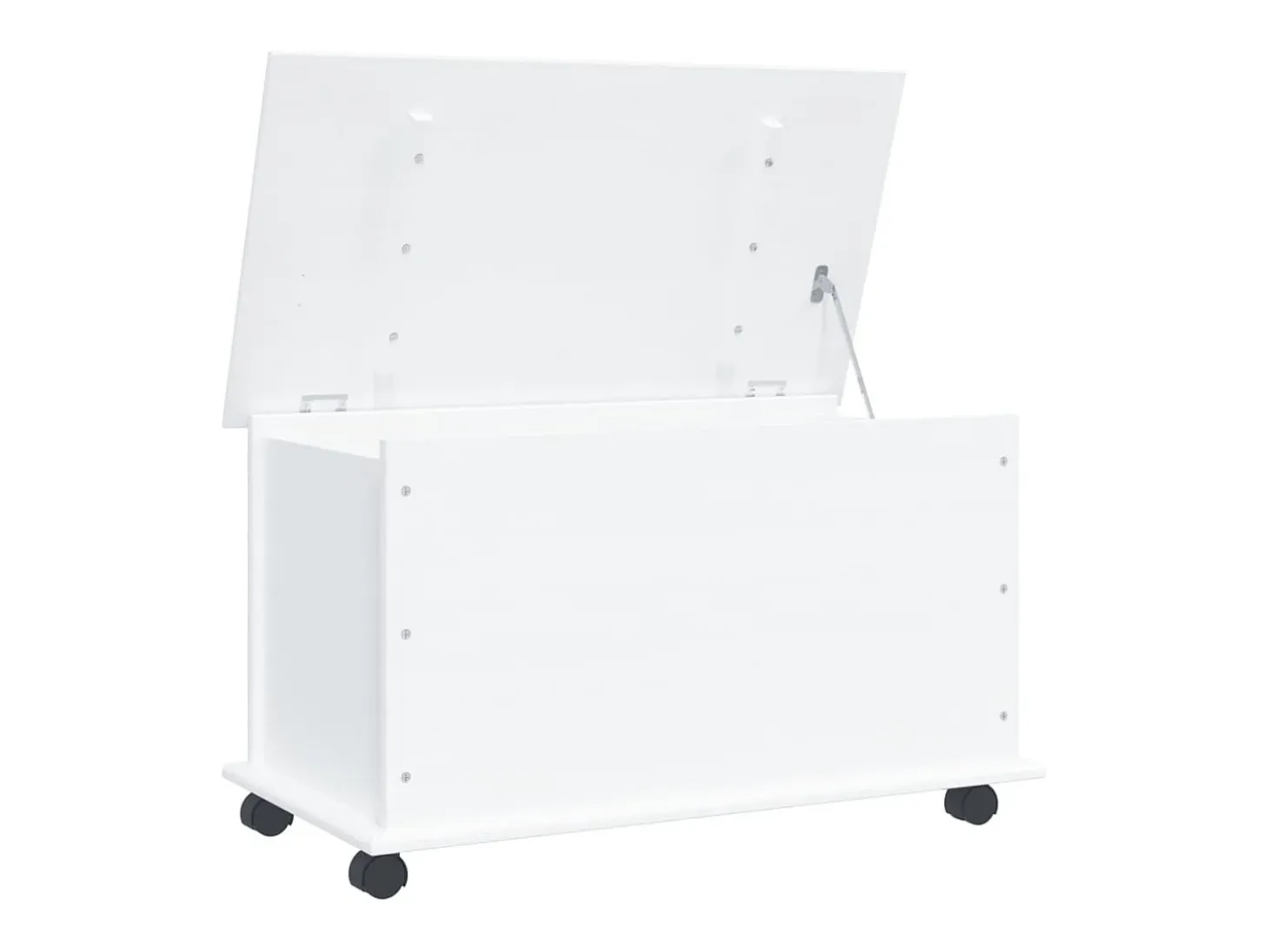 Baúl almacenaje ruedas ALTA madera maciza blanco 73x39,5x44 cm ES313110