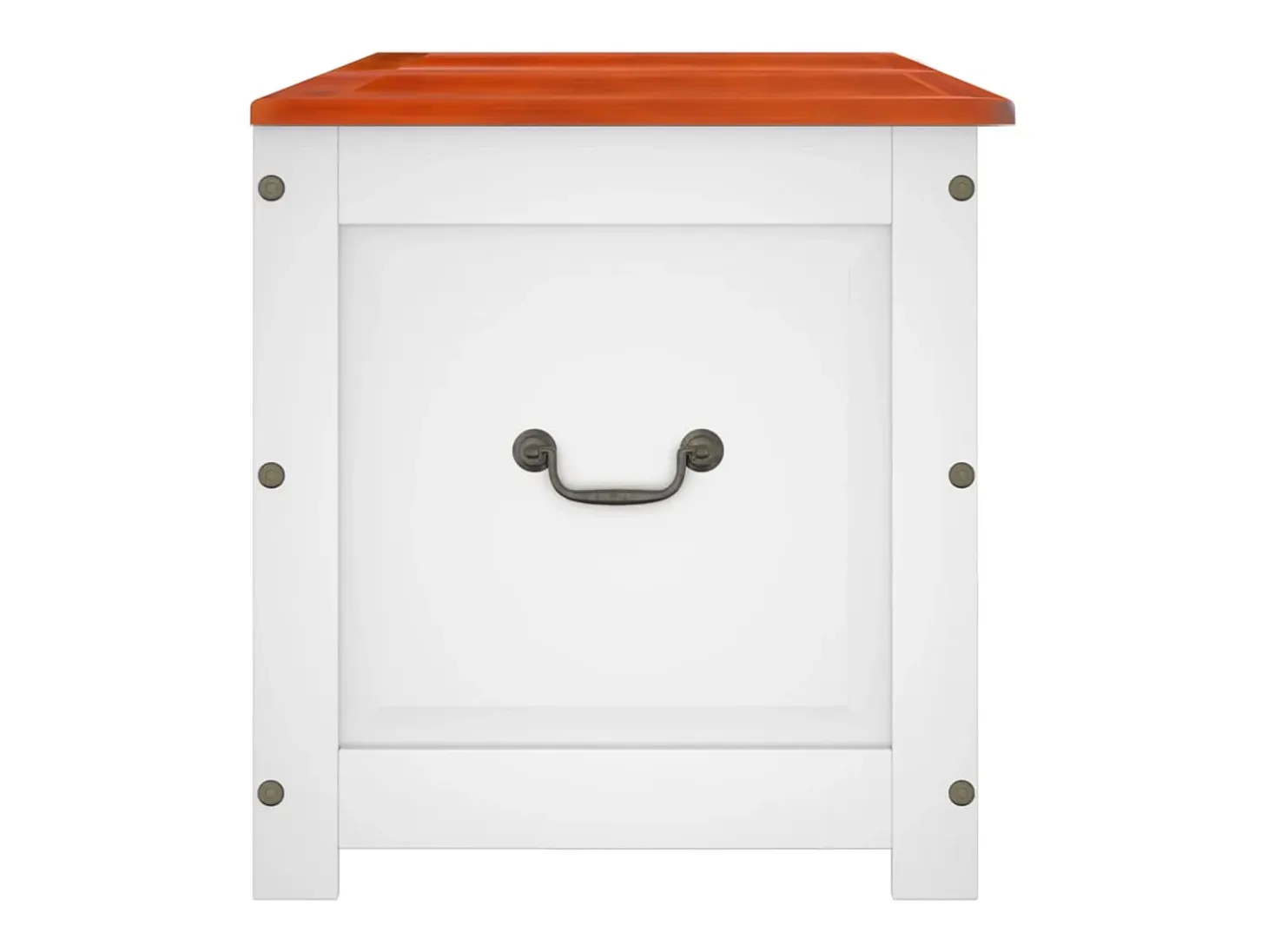 Baúl de almacenaje con tapa madera de acacia marrón y blanco ES641844