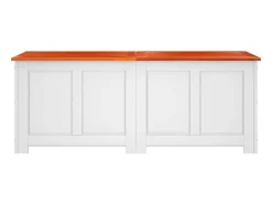 Baúl de almacenaje con tapa madera de acacia marrón y blanco ES641844