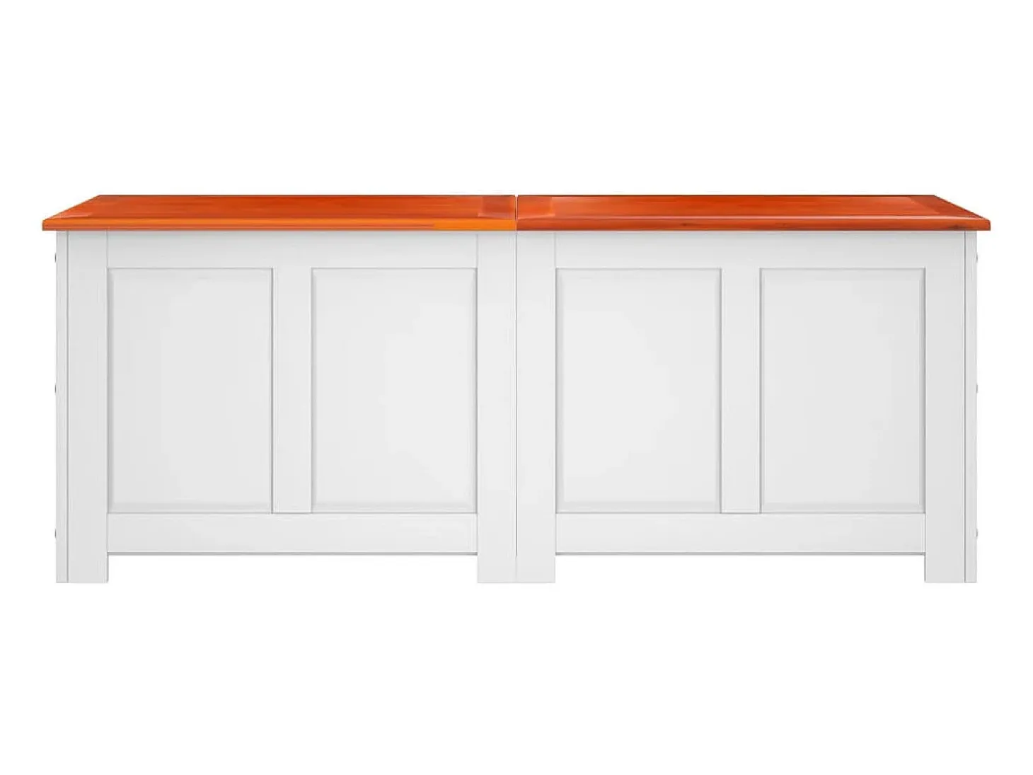 Baúl de almacenaje con tapa madera de acacia marrón y blanco ES641844