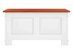 Baúl de almacenaje con tapa madera de acacia marrón y blanco ES259414