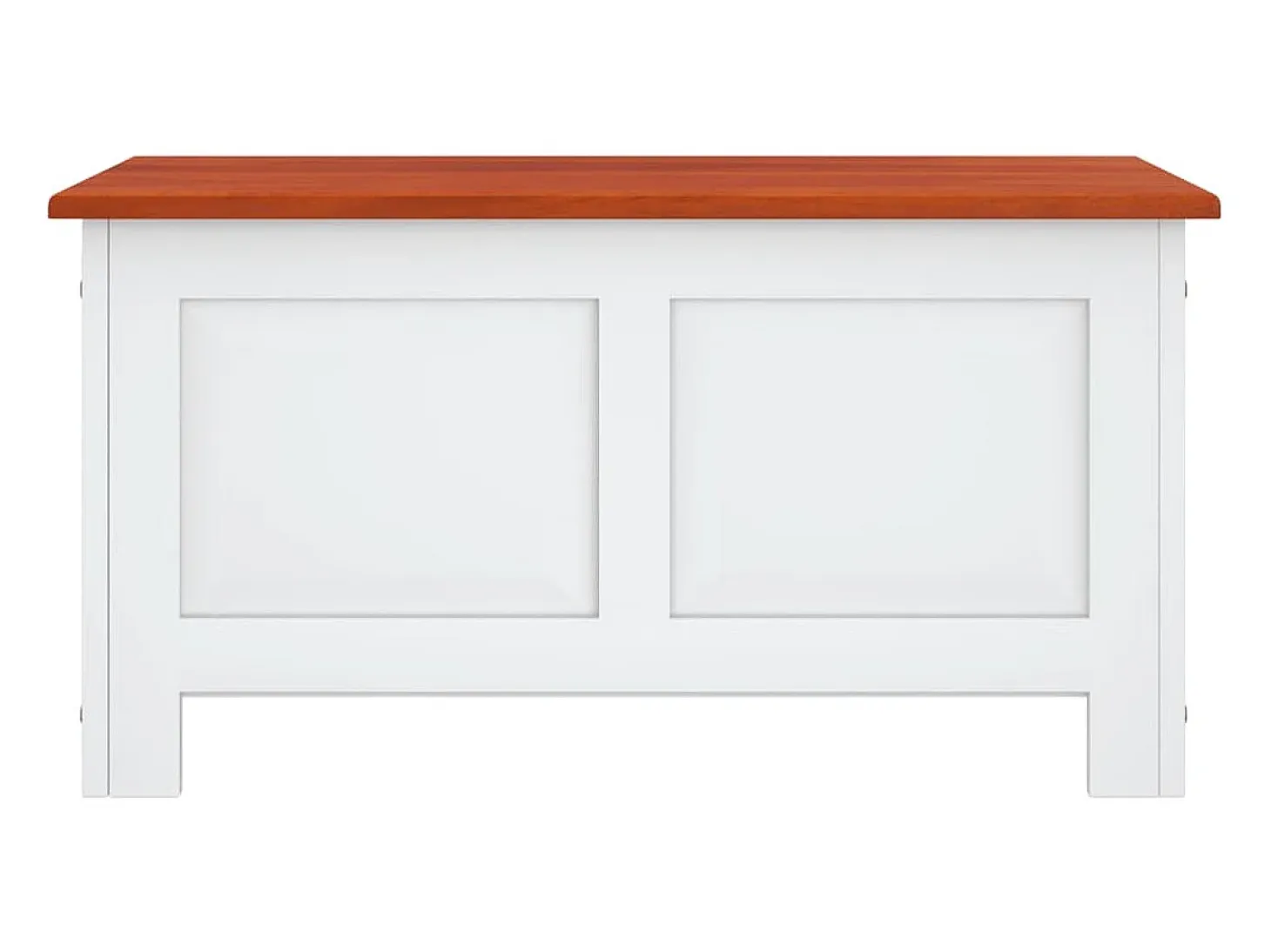 Baúl de almacenaje con tapa madera de acacia marrón y blanco ES238810