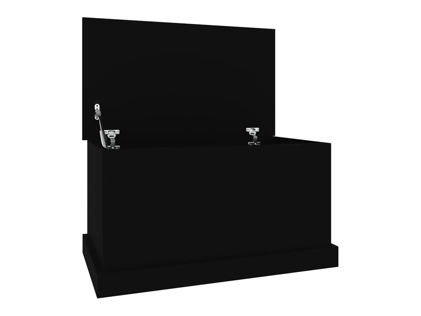 Baúl de almacenaje madera contrachapada negro 70x40x38 cm