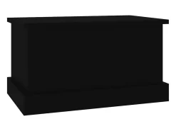 Baúl de almacenaje madera contrachapada negro 50x30x28 cm ES363380