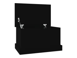 Baúl de almacenaje madera contrachapada negro 50x30x28 cm ES363380