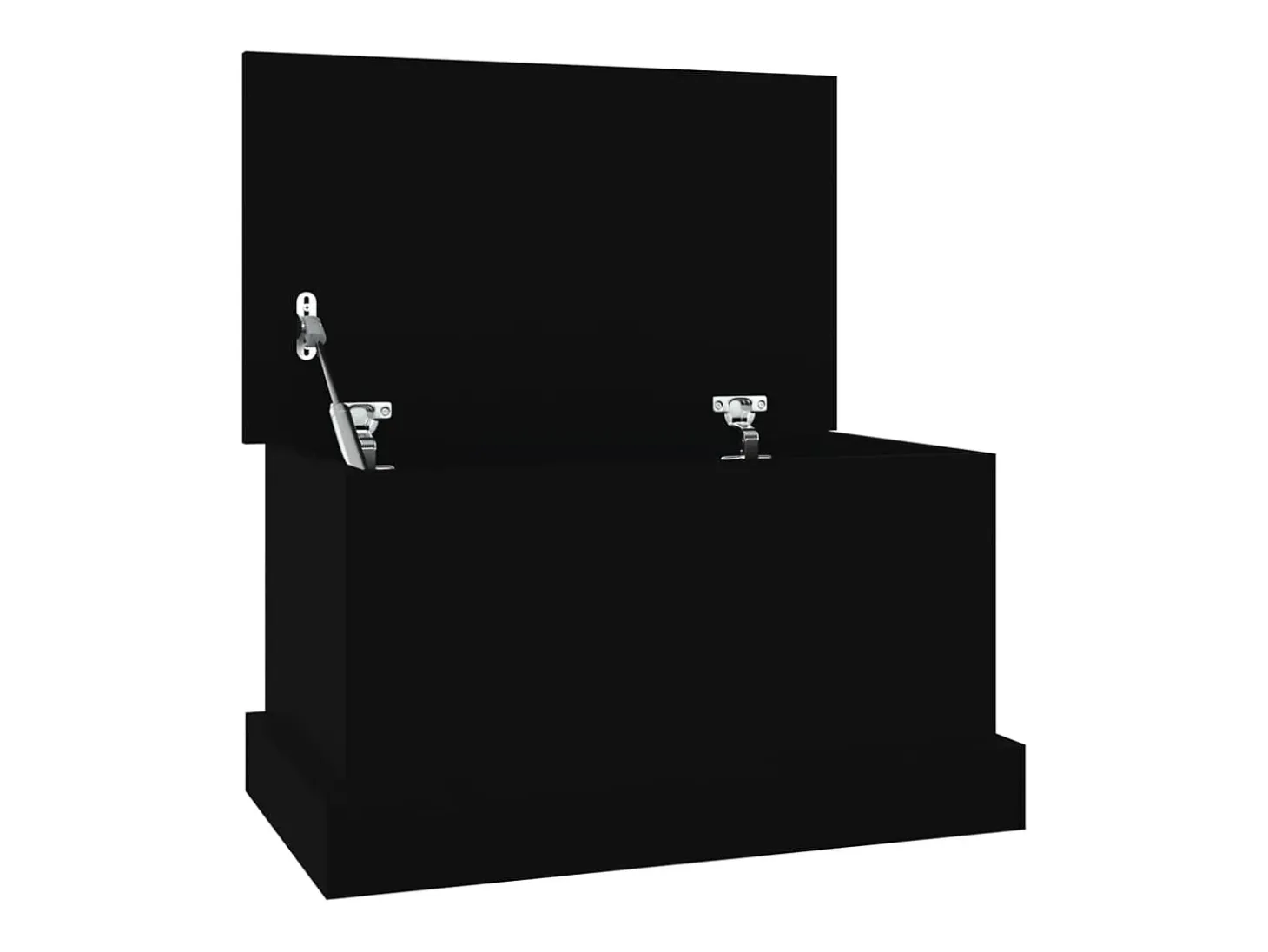 Baúl de almacenaje madera contrachapada negro 50x30x28 cm ES363380