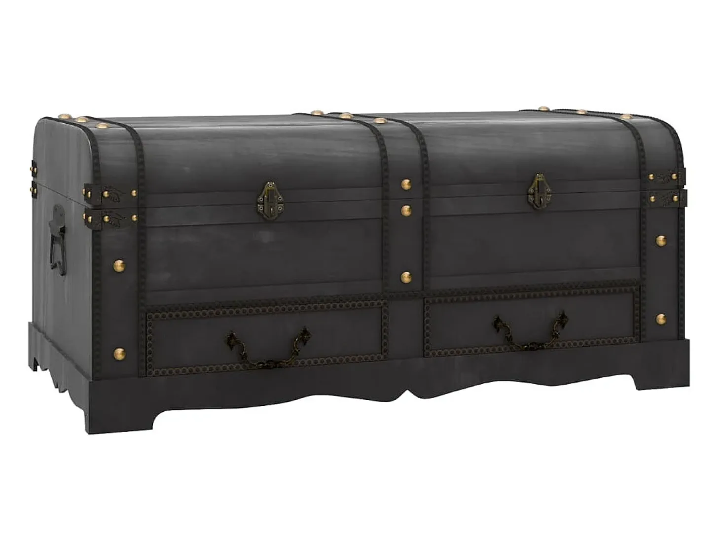 Baúl de almacenaje madera grande negro